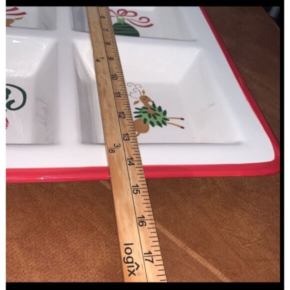 Christmas Reindeer & Ornament Divided Serving Tray - Picture 5 of 7